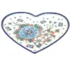 Blue Rose Polish Pottery Spring Morning Large Heart Plate