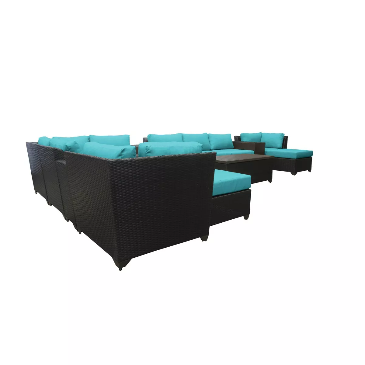 Barbados 14pc Patio Sectional Seating Set - Aruba - TK Classics
