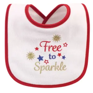 Hudson Baby Infant Girl Cotton Terry Drooler Bibs with Fiber Filling 10pk, Holiday Girl I Am One, One Size