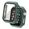 Insten Case Compatible with Apple Watch 40mm Series SE 6 5 4, Matte Hard Cover, Built in Tempered Glass Screen Protector, Full Protection, Green