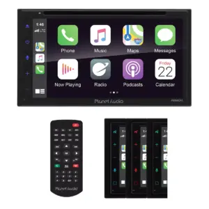 Planet Audio P9950CPA Apple Carplay Android Auto Car Multimedia Player - Double-DIN, 6.75 Inch LCD Touchscreen, Bluetooth, MP3-DVD-CD-USB-Aux in,