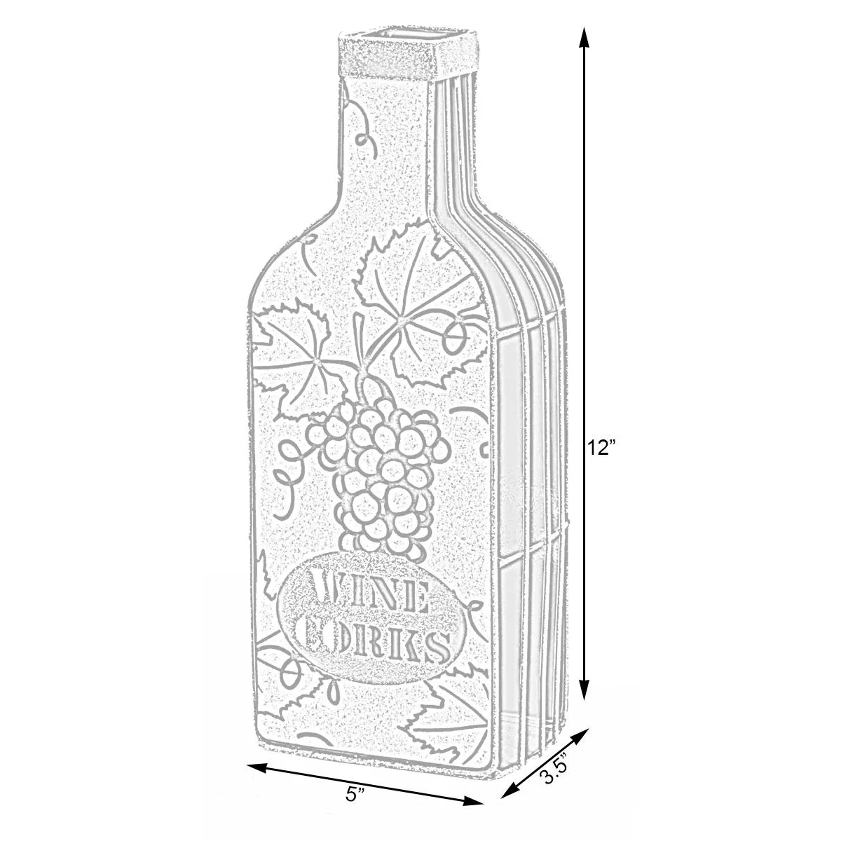 Vintiquewise Vintage Metal Bottle Shaped Wine Cork Holder