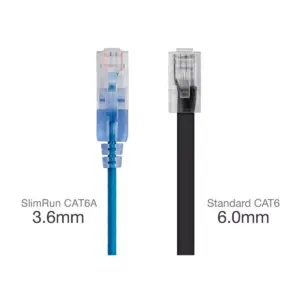 Monoprice Cat6A Ethernet Patch Cable - 5 Feet - Blue | Network Internet Cord - RJ45, 550Mhz, UTP, Pure Bare Copper Wire, 10G, 30AWG, 10-Pack - SlimRun