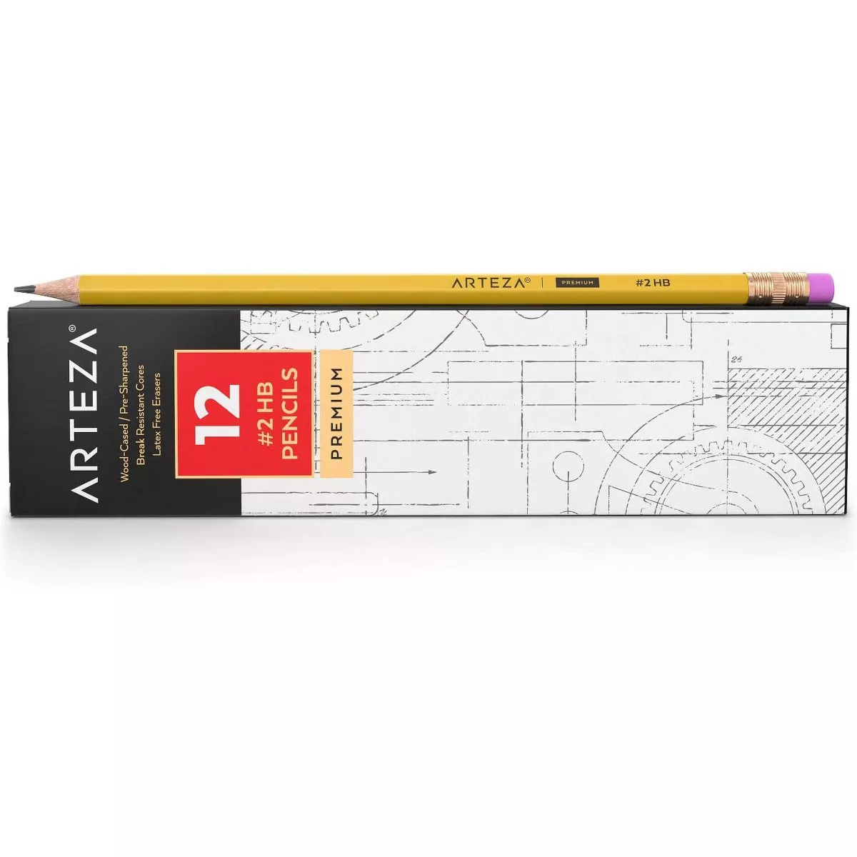 Arteza Box of #2 HB Pre-Sharpened Pencils, Number 2 Bulk Pencil School Supply - 48 Pack (ARTZ-8119)