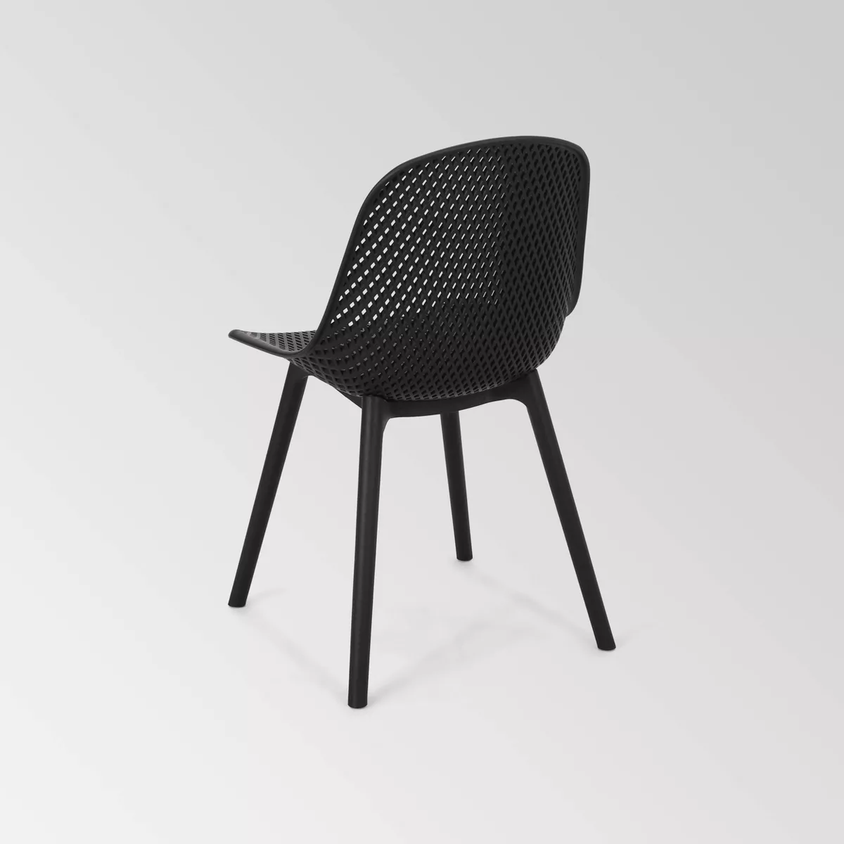 Posey 2pk Resin Modern Dining Chairs - Black - Christopher Knight Home