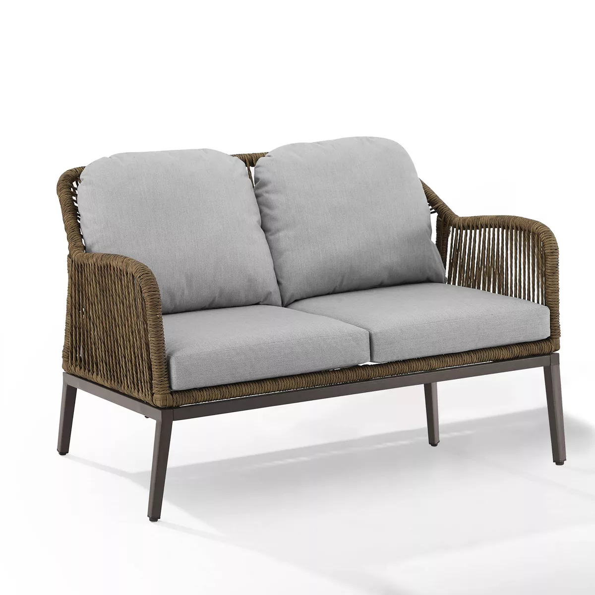 Haven 2pc Outdoor Wicker Conversation Set - Light Gray - Crosley