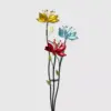 53" 3 Tropical Flower Pastel Metallic Kinetic Resin Garden Stake - Exhart