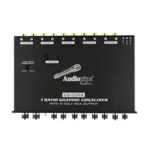 Audiopipe EQ-709X 7 Band 9 Volt Universal Half DIN Parametric Graphic Car Audio Equalizer for Car Stereo Sound System Subwoofer Speakers