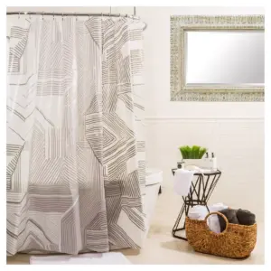 Broken Lines Shower Curtain Gray - Room Essentials™