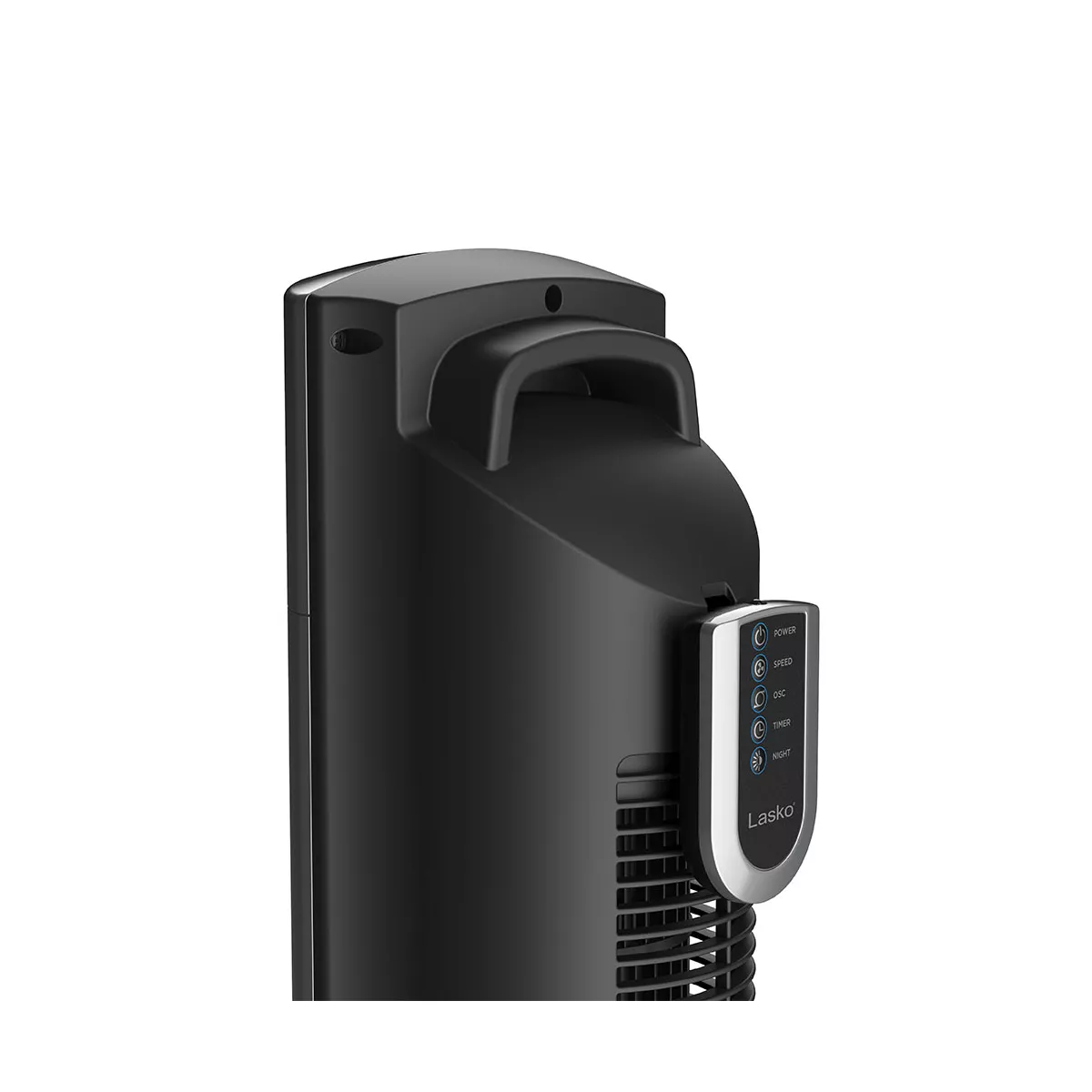 Lasko T48312 48 Inch Slim Home Office Quiet 3 Speed Oscillating Tower Fan w/ Nighttime Setting, Remote Control, 7 Hour Timer, & Auto Shut Off, Black