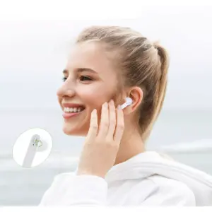 Letsfit Bluetooth 5.0 Wireless Earbuds TWC HD Stereo Sound 30H Playtime with Charging Case Built-in Mic for Running Gym Workout T12 - White