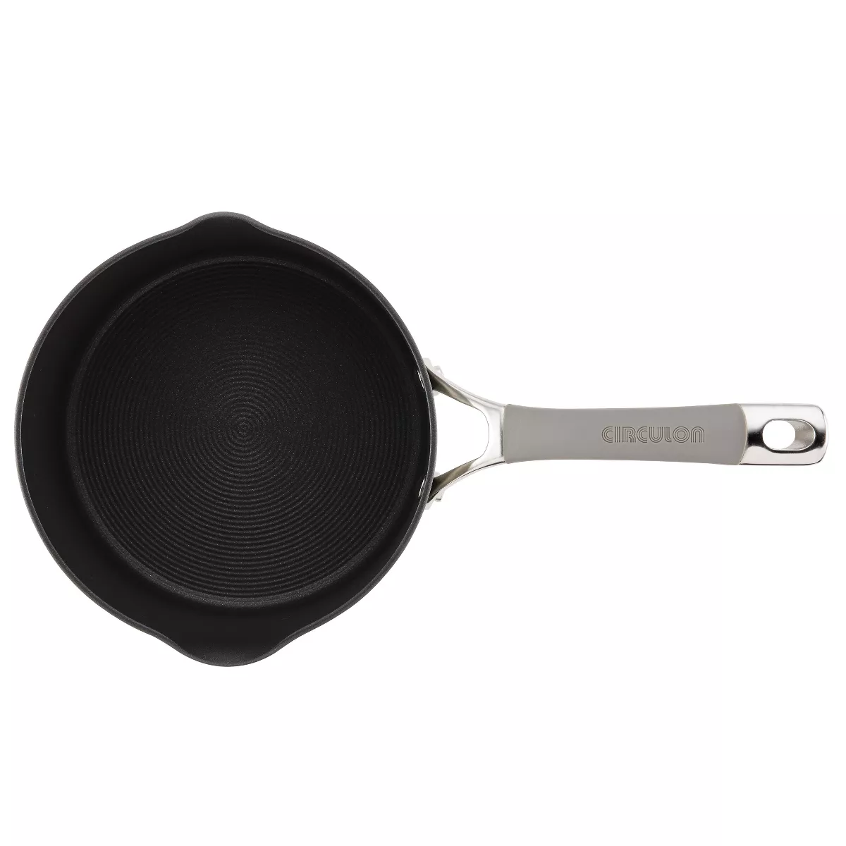 Circulon Elementum 3qt Hard Anodized Aluminum Nonstick Sauce Pan with Lid Gray