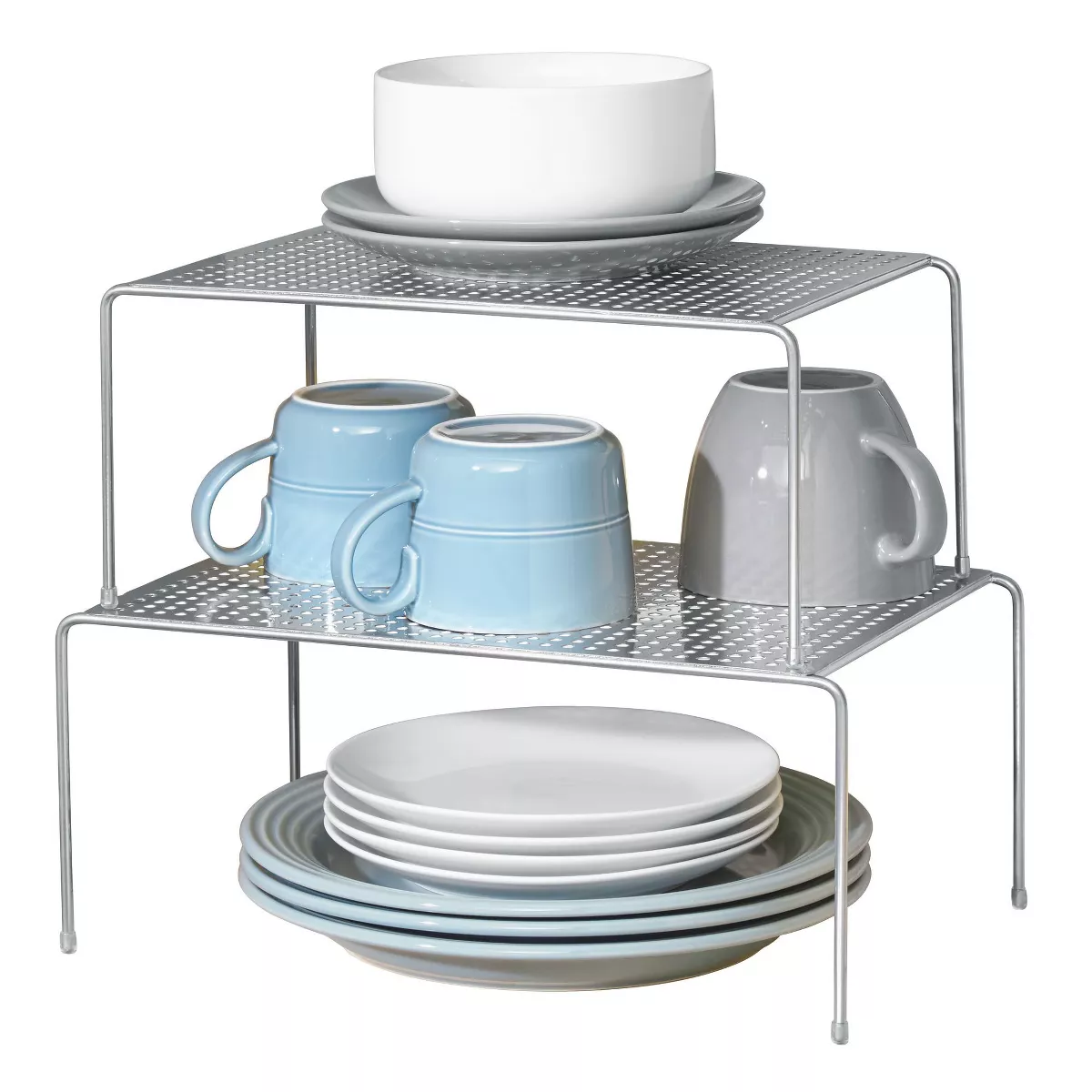 InterDesign Expandable & Stackable Storage Shelves Silver