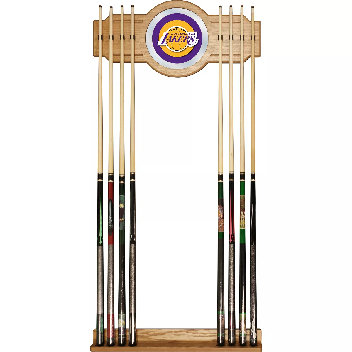 NBA Los Angeles Lakers Billiard Cue Rack with Mirror