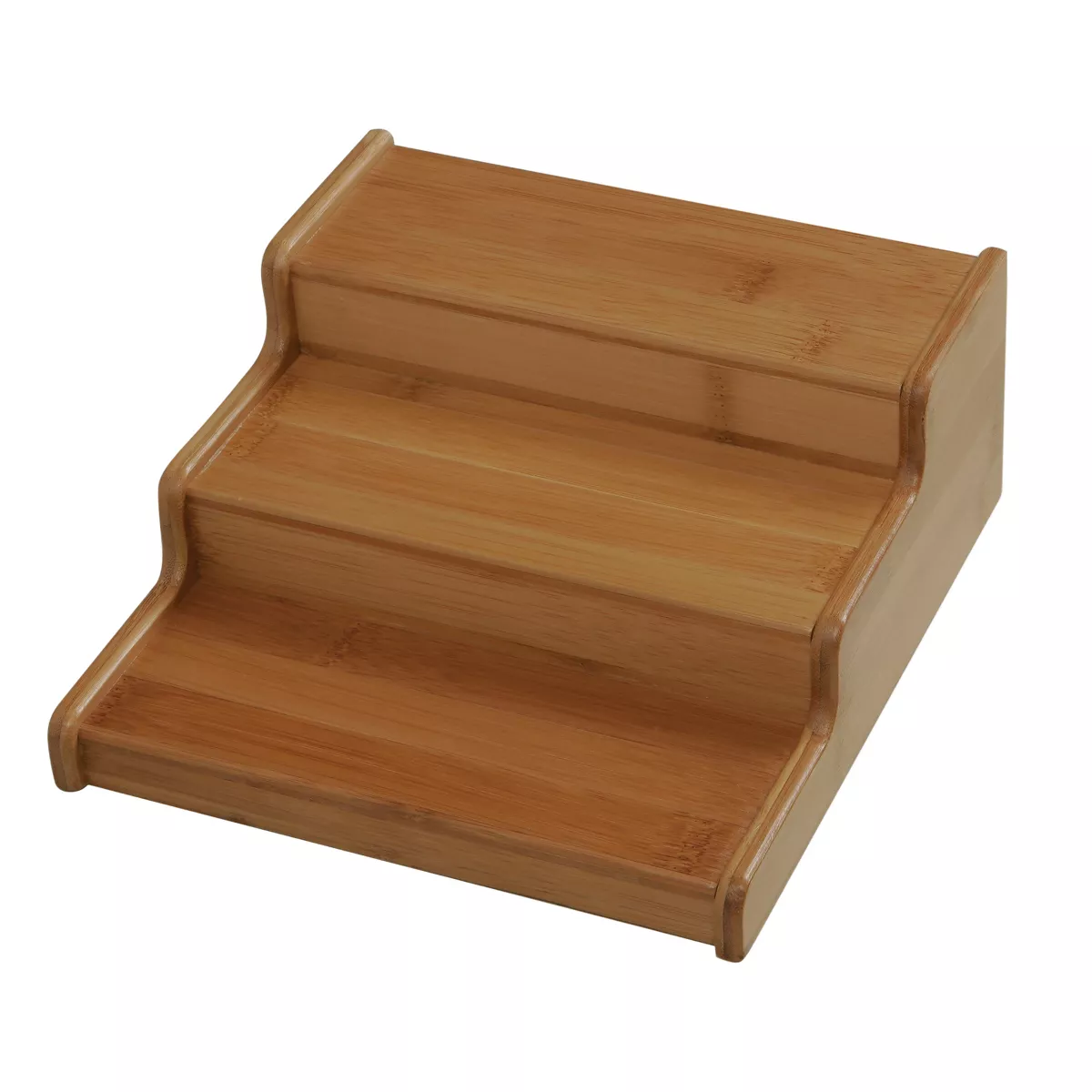 Seville Classics 3-Tier Expandable Bamboo Spice Rack Step Shelf Cabinet Organizer