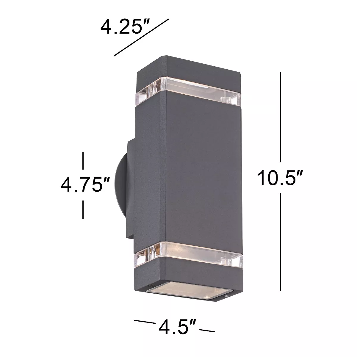 Possini Euro Design Modern Outdoor Wall Sconce Fixture Graphite Gray 10 1/2