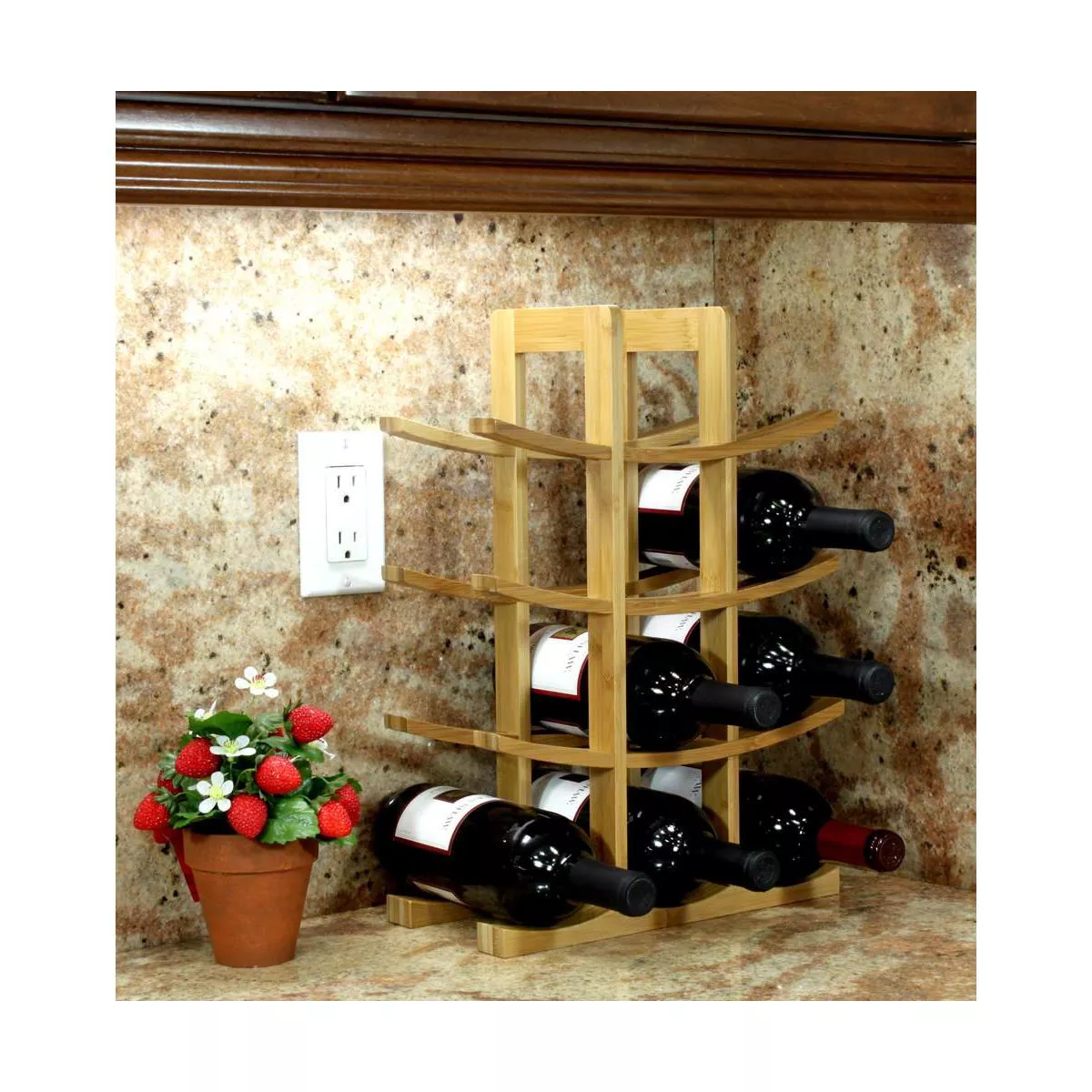 Oceanstar 12-Bottle Bamboo Wine Rack