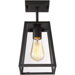 John Timberland Modern Outdoor Ceiling Light Fixture Mystic Black 6
