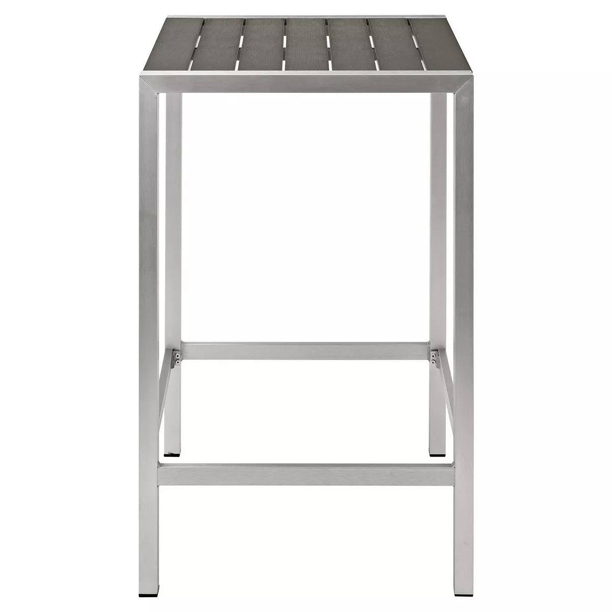 Shore Outdoor Patio Aluminum Square Bar Table - Silver/Gray - Modway