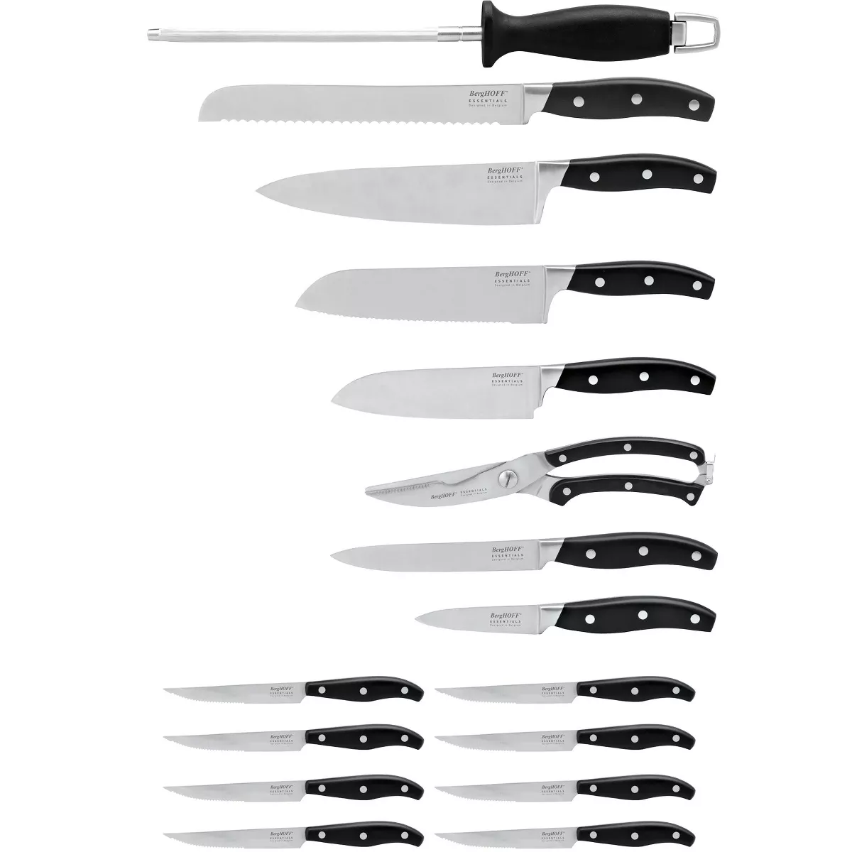 BergHOFF Essentials 20pc Stainless Steel Cutlery Set with Block