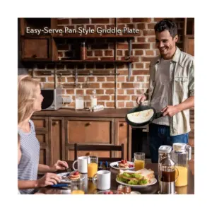 NutriChef Electric Plug In Countertop Crepe Maker and Griddle Hot Plate Cooktop with Automatic Temperature Control, and Cool Touch Handle, Black