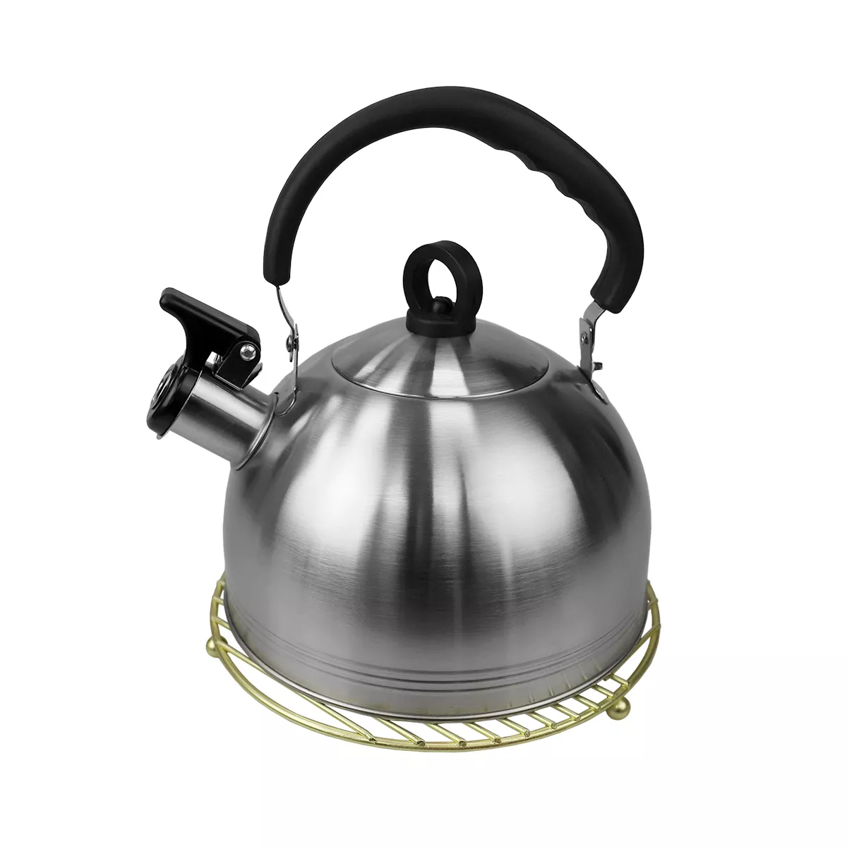 Home Basics Halo Round Steel Trivet, Gold