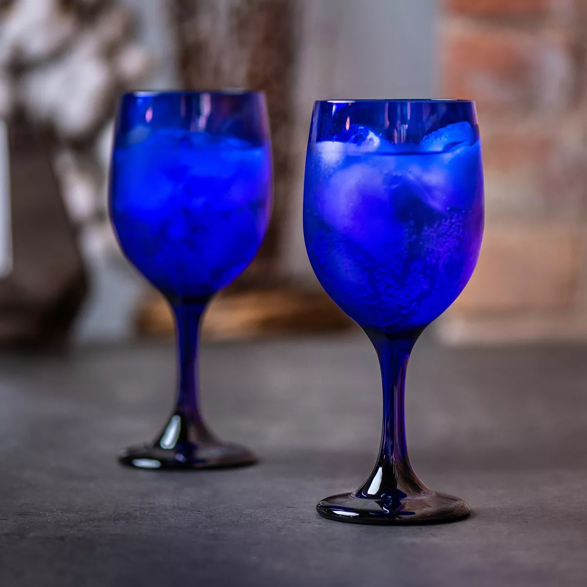 Libbey Glass Goblets 11.5oz Blue - Set of 12