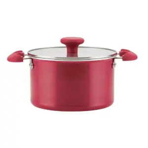 Rachael Ray Create Delicious 8pc Aluminum Nonstick Cookware Stacking Set Red