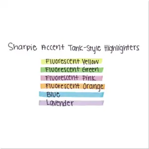 Sharpie Accent Tank Style Highlighter Chisel Tip Fluorescent Yellow 4/Set 25164PP