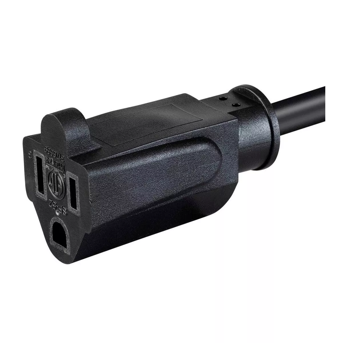 Monoprice Extension Cord - 1 Feet - Black | NEMA 5-15P to NEMA 5-15R, 18AWG, 10A, SVT, 120V