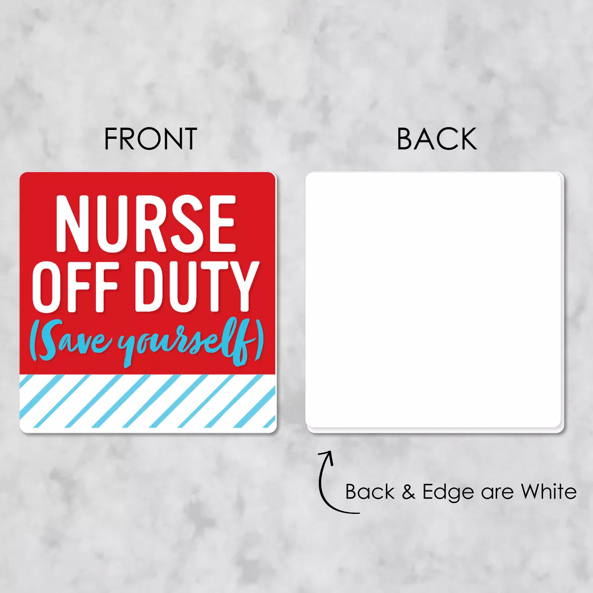 Big Dot of Happiness Thank You Nurses - Funny Nurse Appreciation Week Decorations - Drink Coasters - Set of 6