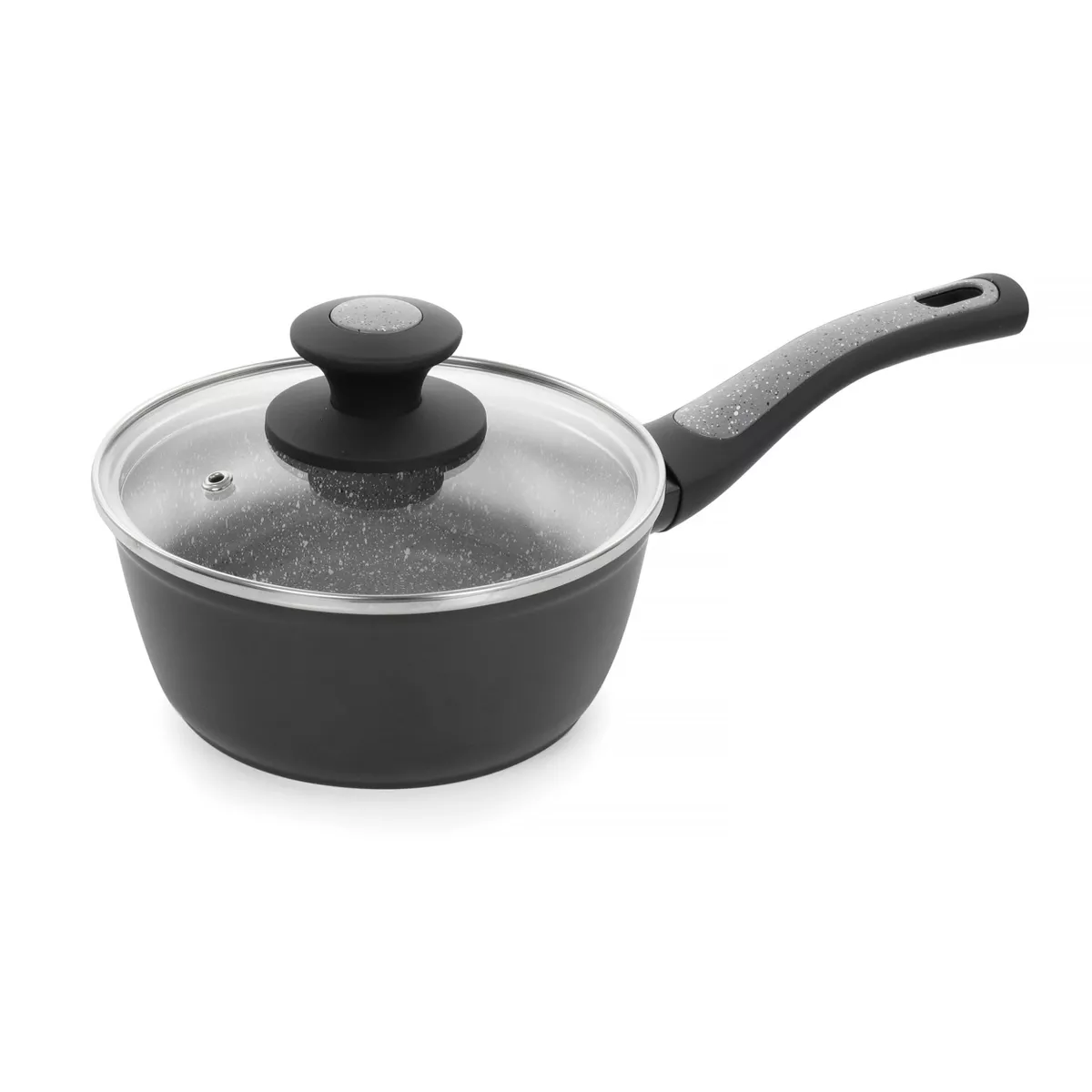 Oster 10 Piece Non-Stick Aluminum Cookware Set in Black and Grey Speckle