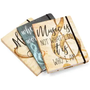 Paper Junkie 3 Pack Lined Vintage Music Journal, Lyric Notebooks (80 Sheets, 6 x 8 in)
