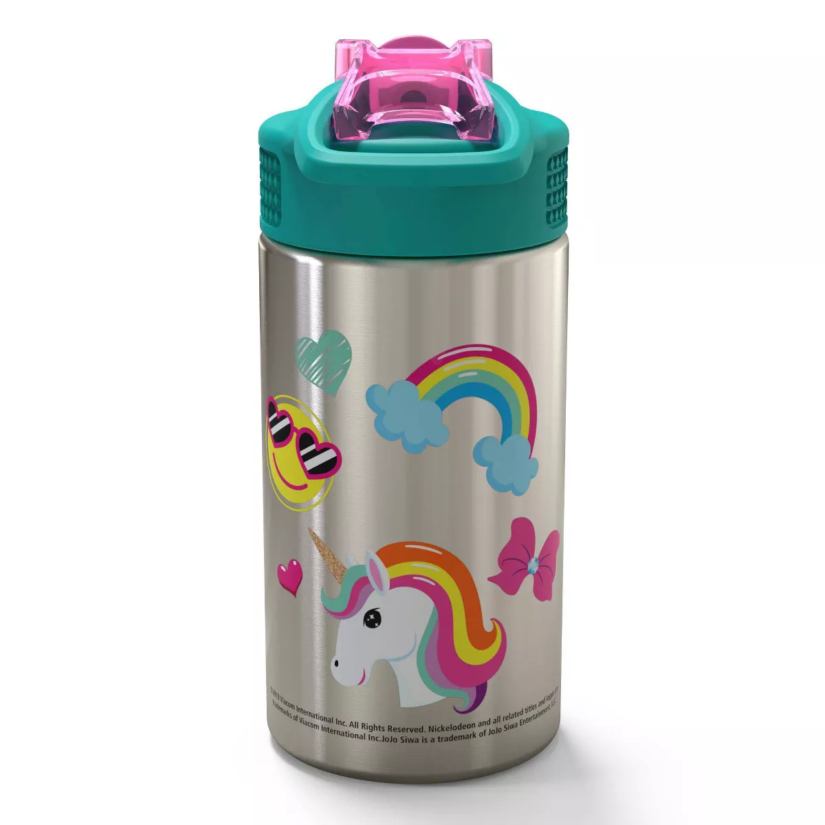 JoJo Siwa 15.5oz Stainless Steel Water Bottle Green/Pink - Zak Designs