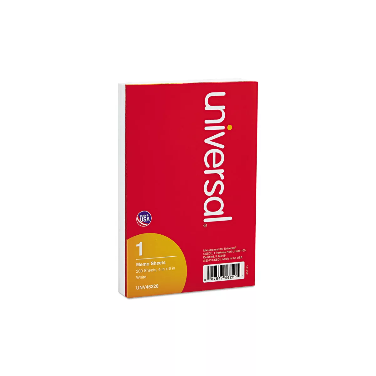 UNIVERSAL Loose Memo Sheets 4 x6 White 200 Sheets/Pack 46220