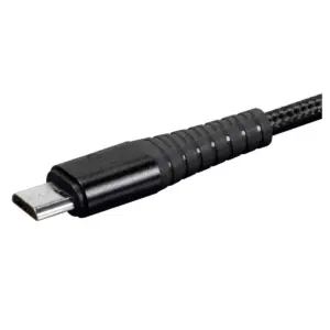Monoprice USB 2.0 Micro B to Type A Charge & Sync Cable - 6 Feet - Black | Nylon-Braid, Durable, Kevlar-Reinforced - AtlasFlex Series