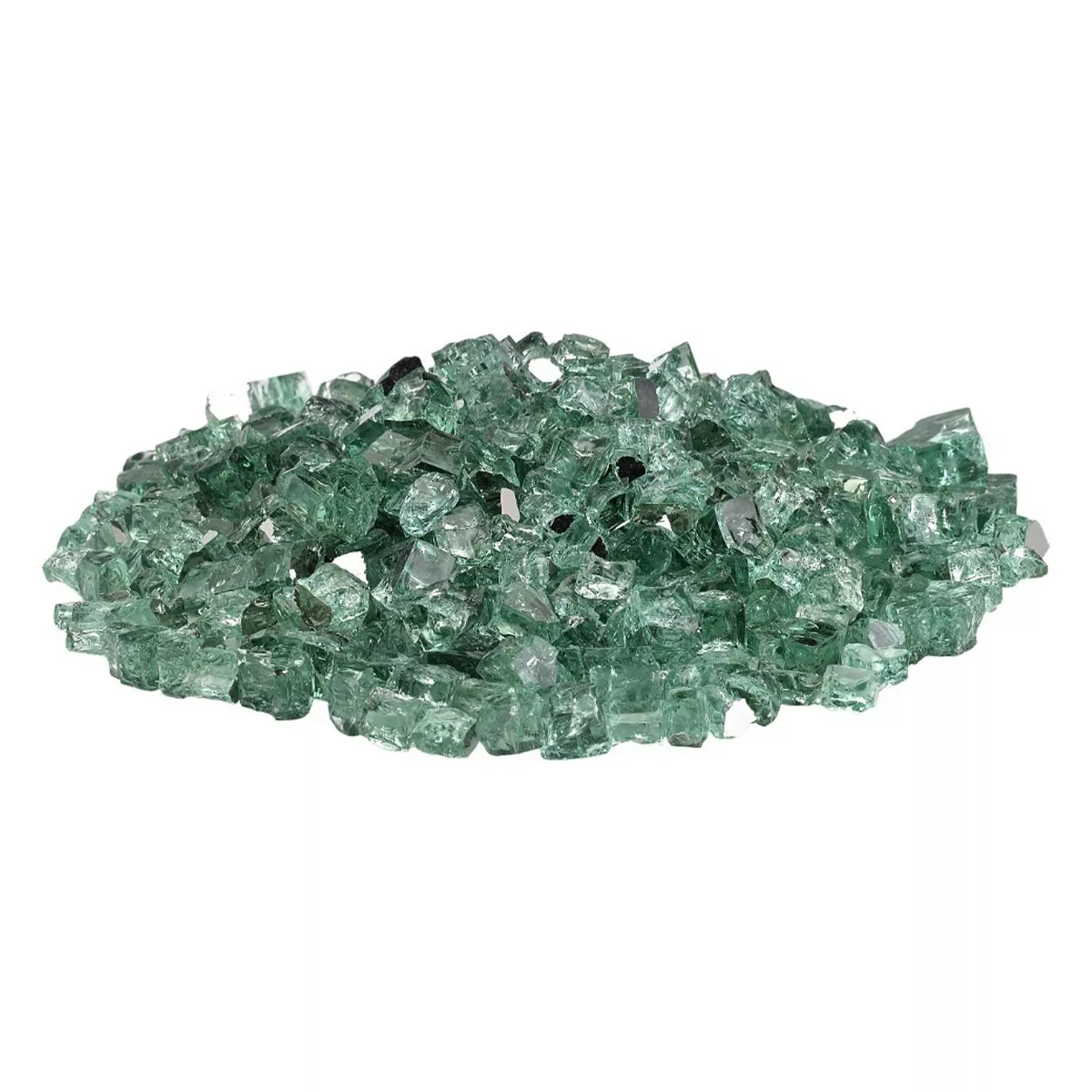 American Fireglass 10 LB Bag 1/2 Inch Reflective Fireplace & Firepit Fire Glass, Evergreen