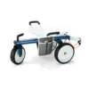 Gorilla Carts GCG-RGS Heavy-Duty Steel Rolling Lawn, Yard, and Garden Scooter Cart w/ Tool Holder and Bucket Caddy, Blue