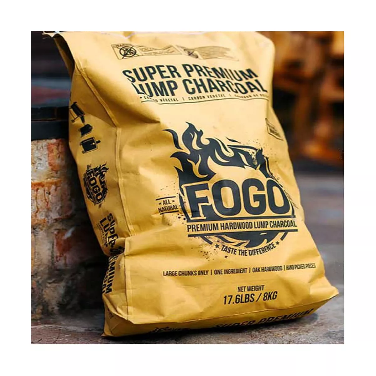 FOGO Super Premium Oak Restaurant All-Natural Hardwood Lump Charcoal, 17.6 Lbs