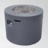 Aidan Outdoor Round Lightweight Concrete Gas Burning Fire Pit - Dark Gray - Christopher Knight Home