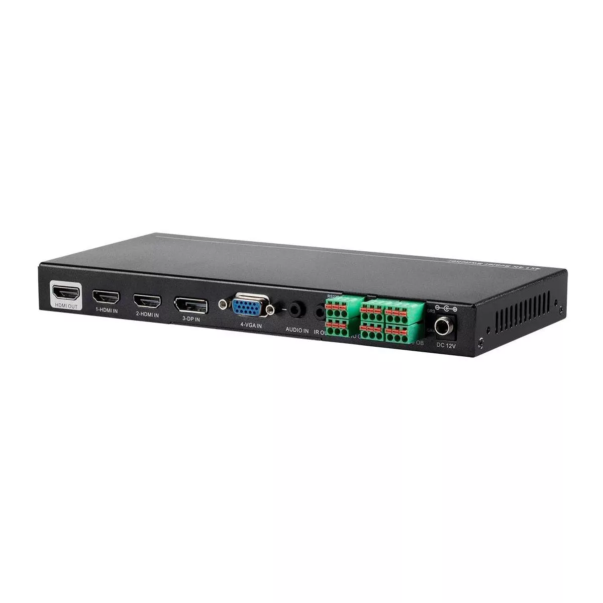 Monoprice Blackbird Scaler and 4x1 Switch - Black | CEC, Auto Switching, IR Learning, HDMI 1.4, HDCP 2.2, 4K @ 30Hz 4:4:4
