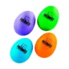 Nino Plastic Egg Shaker 4 Piece Assortment Aubergine/Grass Green/Orange/Sky Blue