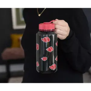 Just Funky Naruto Shippuden Akatsuki Red Clouds Plastic Water Bottle | Holds 32 Ounces