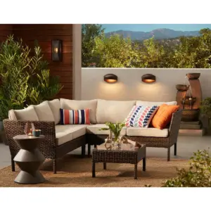 Possini Euro Design Modern Outdoor Wall Light Fixture Bronze Double Box 15 1/2