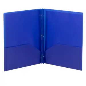 Smead Poly Two-Pocket Folder w/Fasteners 11 x 8 1/2 Blue 25/Box 87726