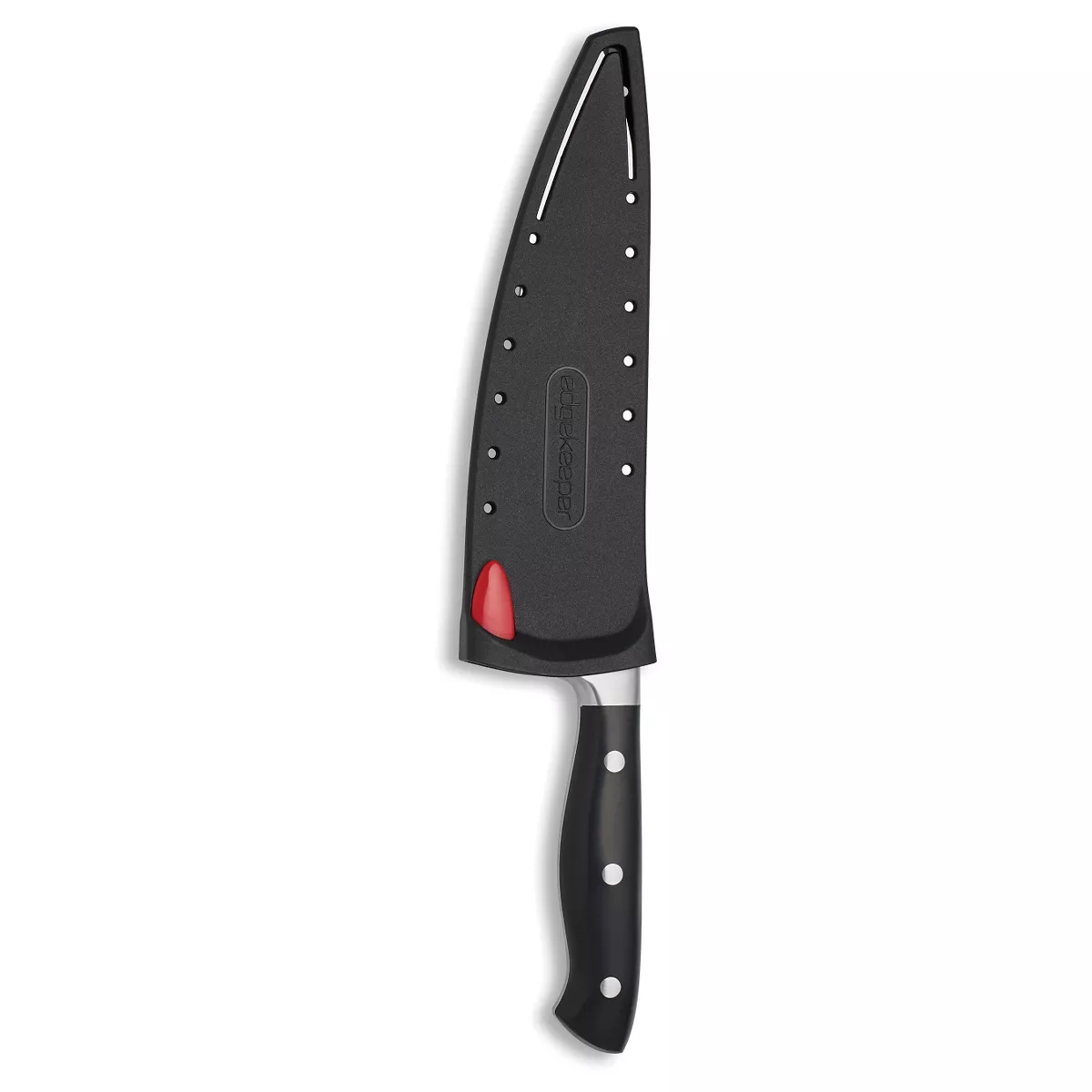 Farberware Edgekeeper 8 Inch Forged Triple Riveted Chef Knife with Self Sharpening Blade Cover