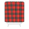 Winter Cabin Plaid Shower Curtain Red - Deny Designs