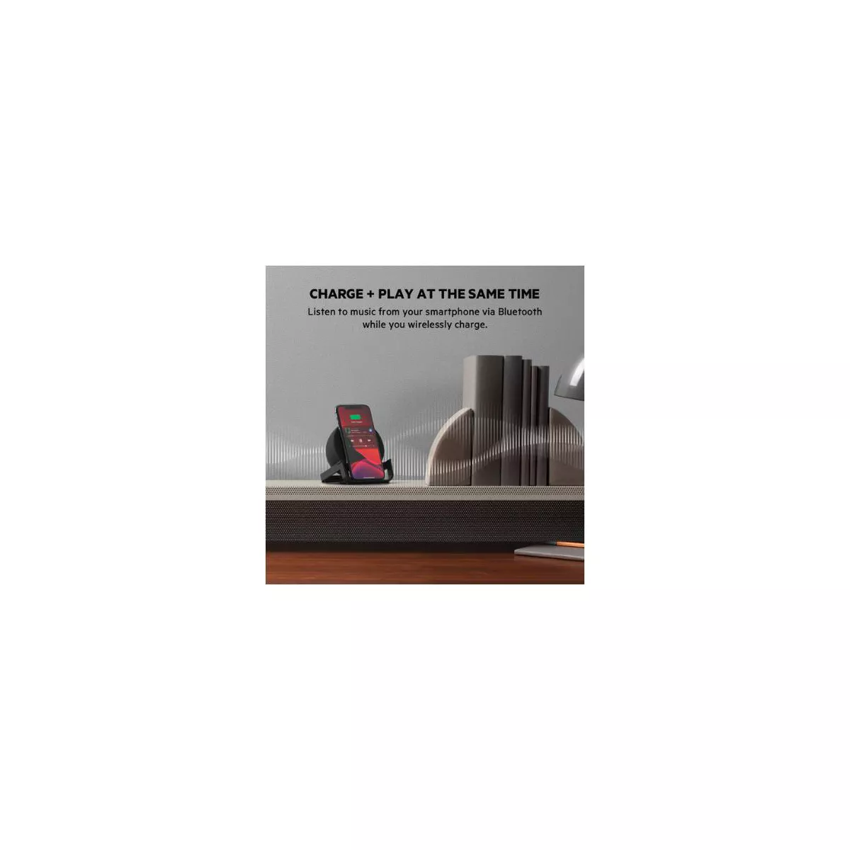 Belkin 10W Qi Wireless and Bluetooth Speaker Stand - Black