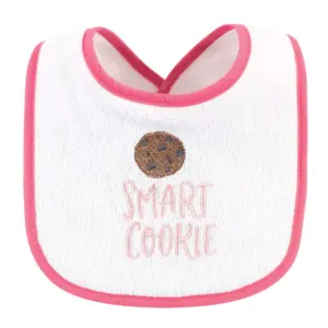Hudson Baby Infant Girl Cotton Terry Drooler Bibs with Fiber Filling 10pk, Food Girl, One Size