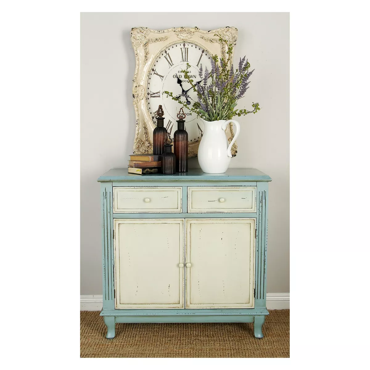 Wood 2 Over 2 Cabinet Buffet Green - Olivia & May